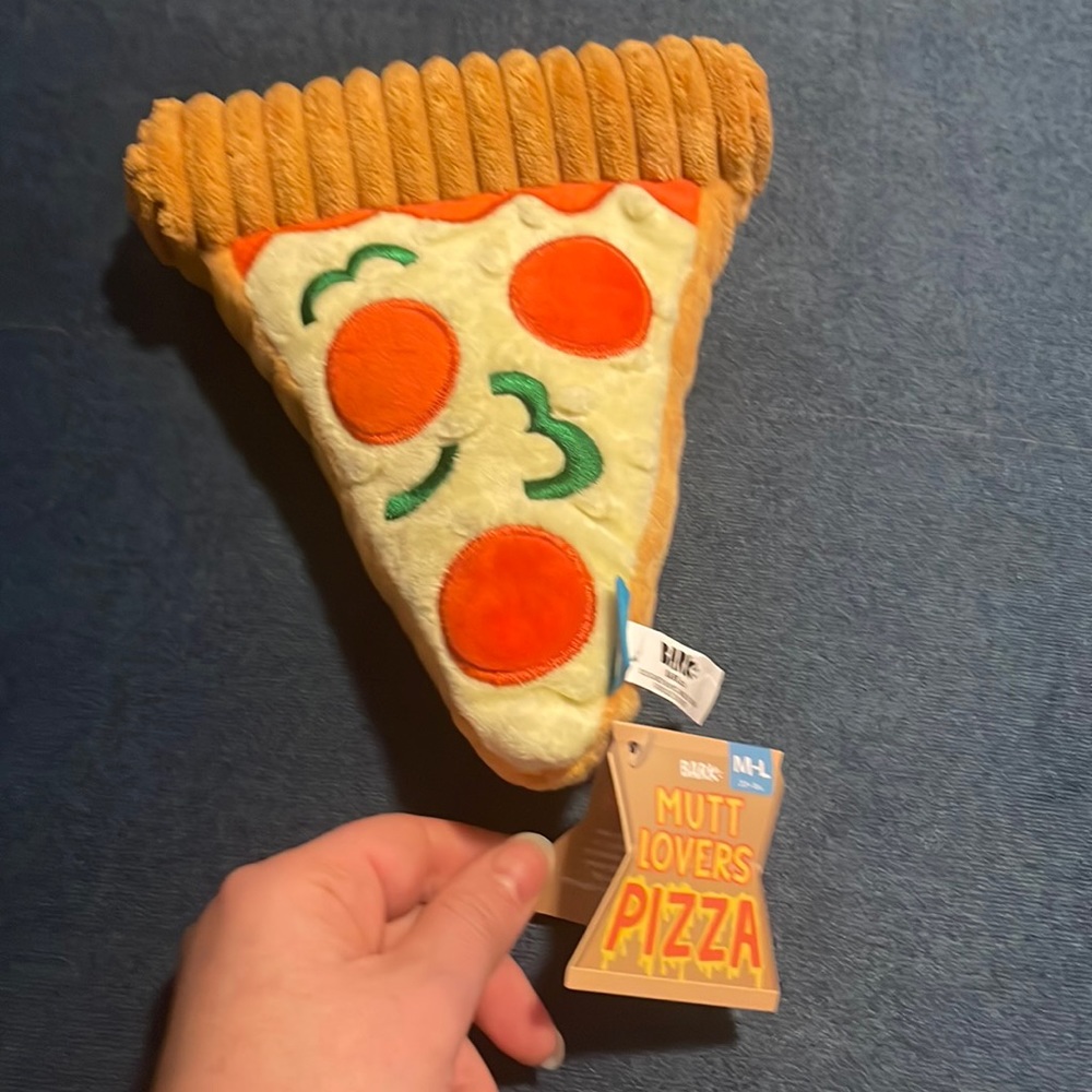 Mutt Lovers Pizza dog toy from Bark NWT size M-L